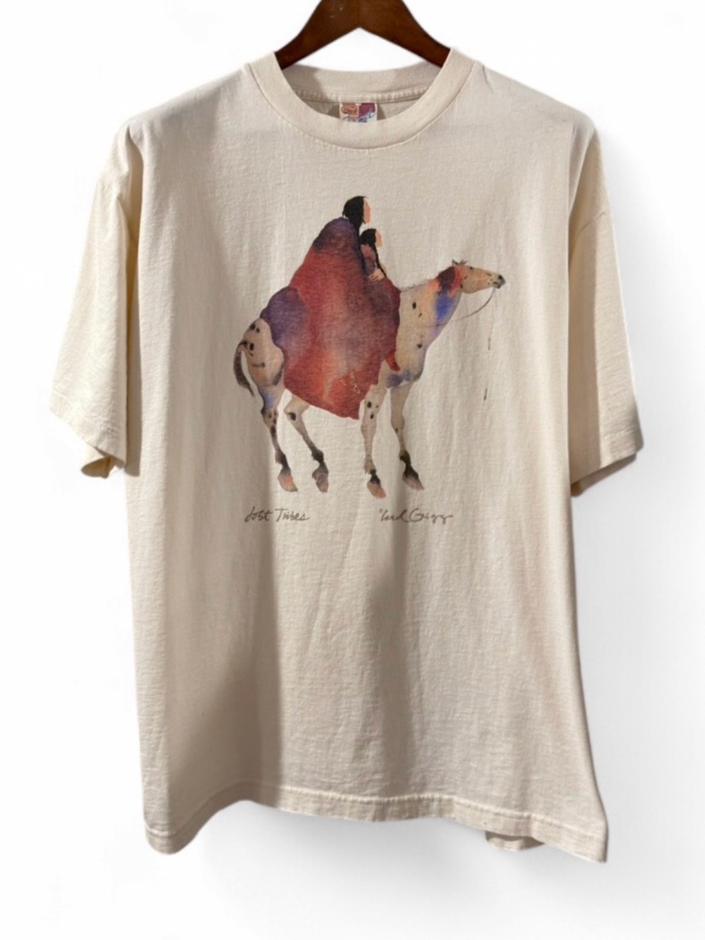 VTG Rare Carol Grigg Native American Single-Stitch Graphic T-Shirt Size Men’s XL